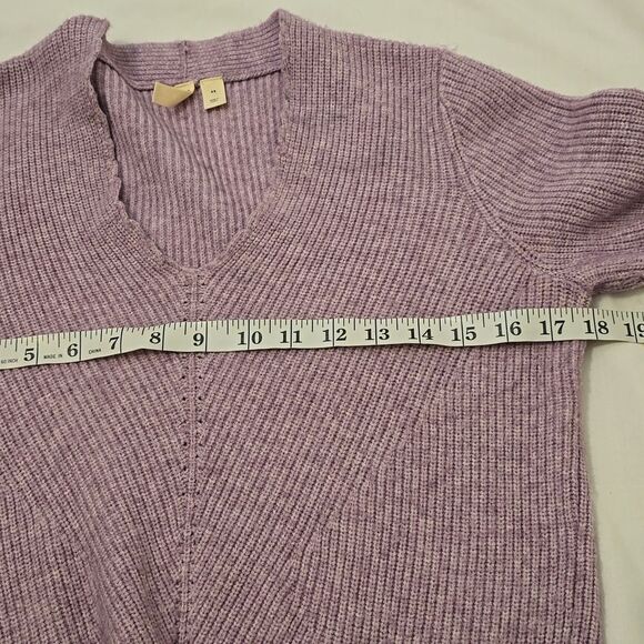 Sale! Anthropologie Moth Purple Tie Front V-Neck Sweater - Picture 6 of 10